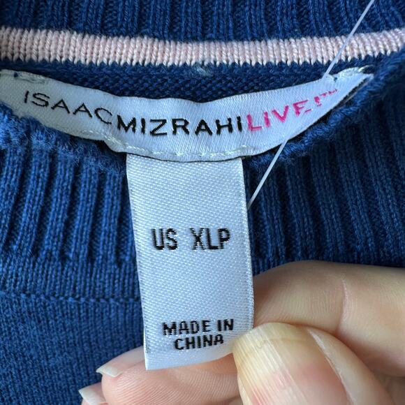 Isaac Mizrahi QVC XL Petite Mock Neck Fine Gauge Sweater Layered Look Twilight - Picture 5 of 8